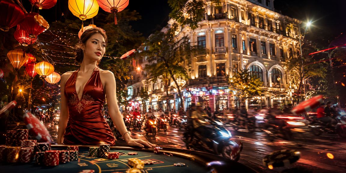 Chợ đêm Hà Nội với không khí casino betting và màn hình thể thao